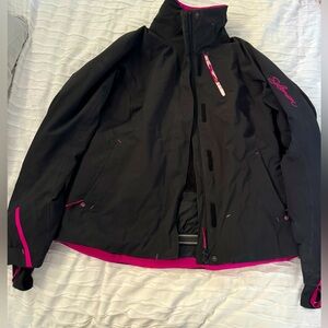 Salomon black and pink winter jacket no hood